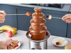 Steinborg SB-6030 Schokoladenbrunnen Edelstahl 4-Etagen 1250g Kapazität 190 Watt