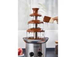 Steinborg SB-6030 Schokoladenbrunnen Edelstahl 4-Etagen 1250g Kapazität 190 Watt