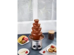 Steinborg SB-6030 Schokoladenbrunnen Edelstahl 4-Etagen 1250g Kapazität 190 Watt