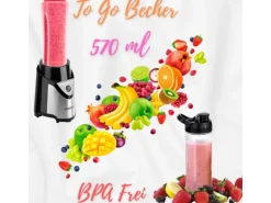 Steinborg SB-7030 Standmixer mit To-Go Becher Glaskrug BPA-Frei 500 Watt