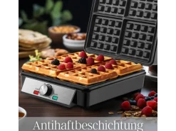 Steinborg SB-2060 Waffeleisen für 4 Waffeln Antihaftbeschichtung 1200 Watt
