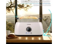 Steinborg SB-2214 XXL 4 Scheiben Toaster Digitales Display 1500 Watt Beige