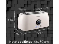 Steinborg SB-2214 XXL 4 Scheiben Toaster Digitales Display 1500 Watt Beige
