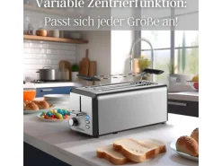 Steinborg SB-2211 XXL Langschlitz Toaster mit Brötchenaufsatz 1500 Watt