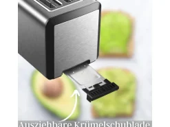 Steinborg SB-2211 XXL Langschlitz Toaster mit Brötchenaufsatz 1500 Watt