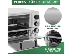 Steinborg SB-3005W Minibackofen 13 Liter 1200 Watt Weiß
