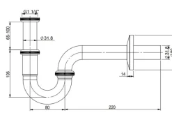 Sturotec Röhrensiphon 1 1/4 Zoll lang Serienübergreifend in Schwarz Matt