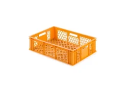 SuperSparSet 5 x Eurobehälter Bäcker- und Konditorenkasten HxBxT 17,1 x 40 x 60 33 Liter Gelb-Orange Brötchenkiste Sstapelbare Bäckerkiste