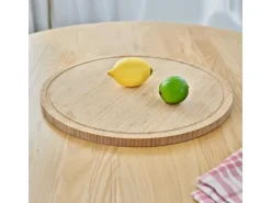 Svita Luigi 2er Bambustablett Schneidebrett Küchenbrett Servierplatte Saftrille