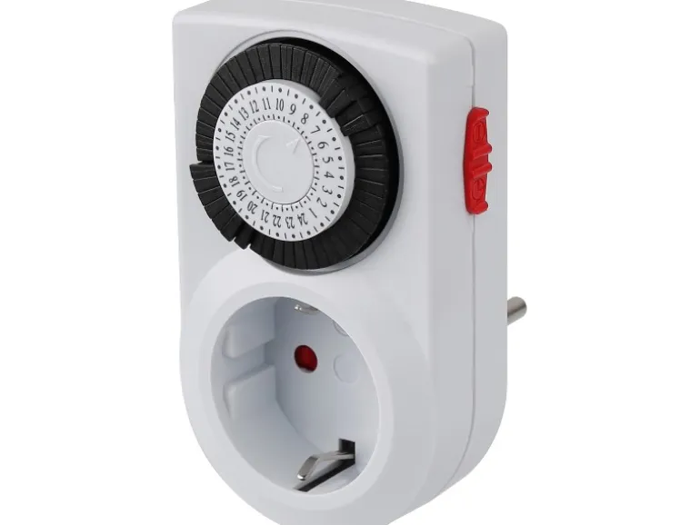 Tageszeitschaltuhr Mechanisch 48 Schaltmöglichkeiten Weiß