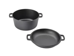 Taino Double Dutch Oven 6L Gusseisen Deckel Allzweck-Kochtopf Schmortopf Dopf