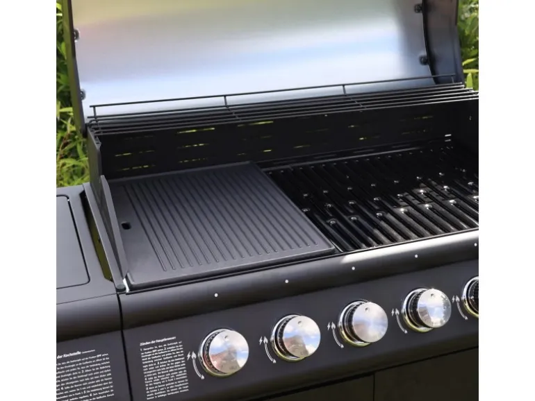 Taino Grillplatte Zubehör Wendeplatte Gusseisen Pizzaplatte Gasgrill