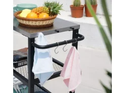 Taino Netis Grillwagen Grilltisch Rollwagen Grillständer Klein Mit Rollen Outdoor Balkon Garten Terrasse Schwarz