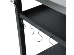 Taino Nikan Grillwagen Grilltisch Rollwagen Grillständer Klein Mit Rollen Outdoor Balkon Garten Terrasse Schwarz