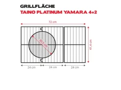 Taino Platinum Yamara 4+2 Gasgrill Edelstahl 4 Brenner Sear-Burner Backburner