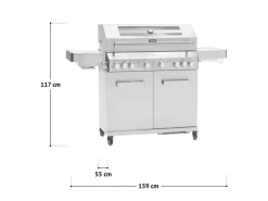 Taino Platinum Yamara 6+2 Gasgrill Edelstahl 6 Brenner Sear-Burner Backburner