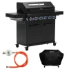 Taino Platinum Yamara Dark 6+2 Gasgrill Set Mit Haube Stahl 6 Brenner Sear-Burner Backburner