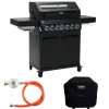 Taino Platinum Yamara Dark 4+2 Set Mit Haube Gasgrill Stahl 4 Brenner Sear-Burner Backburner