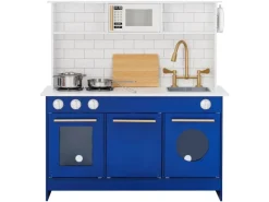 Teamson Kids Kinderküche Spielküche mit Zubehör für Kinder Blau