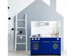 Teamson Kids Kinderküche Spielküche mit Zubehör für Kinder Blau