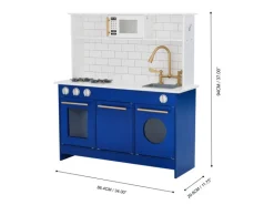Teamson Kids Kinderküche Spielküche mit Zubehör für Kinder Blau