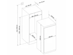 Telefunken Einbaukühlschrank 187L mit Gefrierfach 122cm Nische Schlepptür EKG123S187E