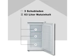 Telefunken Gefrierschrank 63L Nutzinhalt Tiefkühlschrank 4Sterne Höhe 82,1cm Breite 48cm CF-34-101-W