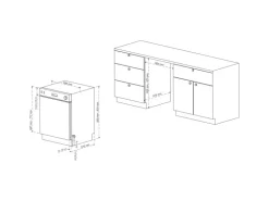 Telefunken Geschirrspüler 60 cm Teilintegrierbar Einbau Spülmaschine 12 Maßgedecke 6 Programme AquaStop GET6012DI