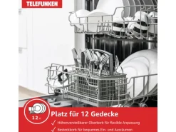 Telefunken Geschirrspüler vollintegriert Einbauspülmaschine 60 cm 12 Maßgedecke 9 Programme AquaStop G-EV-6014-C