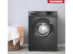 Telefunken Waschmaschine 7kg Frontlader 1400 U/Min Inverter Motor AquaStop Schontrommel Dark Inox W-7-1400-A-DI