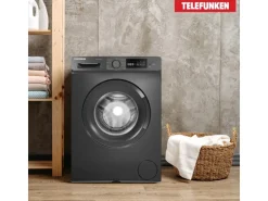 Telefunken Waschmaschine 7kg Frontlader 1400 U/Min Inverter Motor AquaStop Schontrommel Dark Inox W-7-1400-A-DI