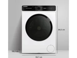 Telefunken Waschtrockner Kombi 9 kg Waschen 6 kg Trocknen Waschmaschine mit Trockner integriert 1400 U/Min Weiß