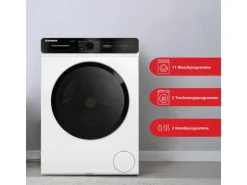 Telefunken Waschtrockner Kombi 9 kg Waschen 6 kg Trocknen Waschmaschine mit Trockner integriert 1400 U/Min Weiß