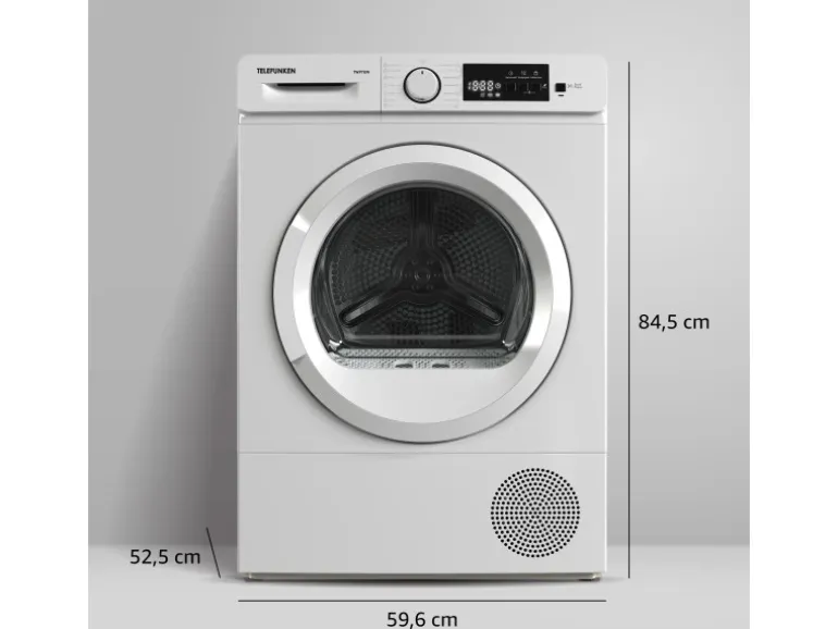 Telefunken Wärmepumpentrockner 7 kg Trockner Frontlader Wäschetrockner Knitterschutz Startzeitvorwahl Leise TWP7EW