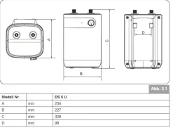 Thermoflow Obertischspeicher druckfest 15 Liter DS15O