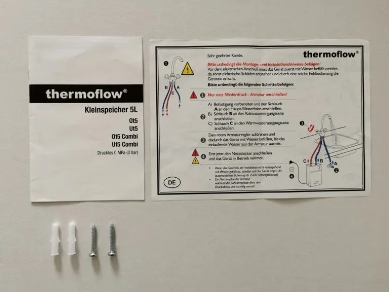 Thermoflow Untertischspeicher UT5SETOVALIS mit Niederdruckarmatur 5 Liter