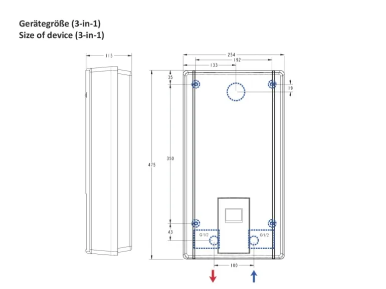 Thermoflow vollelektronischer Durchlauferhitzer Elex 3-in-1 EEK: A