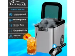 TroniTechnik Eiswürfelmaschine Ice Maker Eiswürfelbereiter Silber Edelstahl