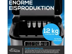 TroniTechnik Eiswürfelmaschine Ice Maker Eiswürfelbereiter Silber Edelstahl