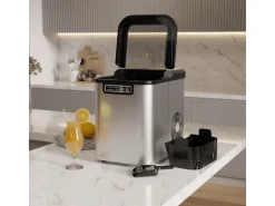 TroniTechnik Eiswürfelmaschine Ice Maker Eiswürfelbereiter Silber Edelstahl
