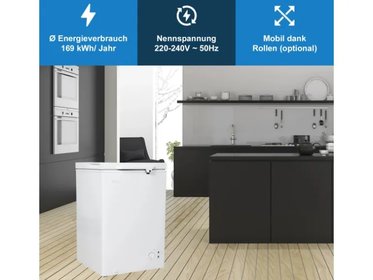 Tronitechnik Gefriertruhe Kühltruhe Borgar Pro Mit 2In1 Gefrier- Und Kühlfunktion | 110 Liter 169Kwh/Jahr | Led-Licht