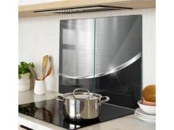 Tulup Herdabdeckplatte SET aus 2 Stück 30x52 cm Schneidebrett aus Glas Schutzplatte Küchenutensilien Spritzschutz Textur