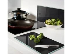 Tulup Herdabdeckplatte SET aus 2 Stück 30x52 cm Schneidebrett Glas Schutzplatte Küchenutensilien Anschlagtafel