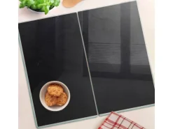 Tulup Herdabdeckplatte SET aus 2 Stück 30x52 cm Schneidebrett Glas Schutzplatte Küchenutensilien Anschlagtafel