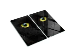 Tulup Herdabdeckplatte SET aus 2 Stück 30x52 cm Schneidebrett Glas Schutzplatte Küchenutensilien Katzenaugen