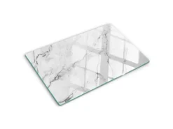 Tulup Herdabdeckplatte 80x52 cm Schneidebrett Glas Schutzplatte Küchenutensilien Spritzschutz Abdeckung Marmor