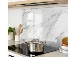 Tulup Herdabdeckplatte 80x52 cm Schneidebrett Glas Schutzplatte Küchenutensilien Spritzschutz Abdeckung Marmor