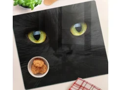 Tulup Herdabdeckplatte 60x52 cm Schneidebrett aus Glas Schutzplatte Küchenutensilien Spritzschutz Abdeckung Katzenaugen