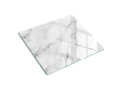 Tulup Herdabdeckplatte 60x52 cm Glas-Servierbrett Küchenutensilien Schutzplatte Spritzschutz Abdeckung Marmor