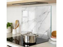 Tulup Herdabdeckplatte 60x52 cm Glas-Servierbrett Küchenutensilien Schutzplatte Spritzschutz Abdeckung Marmor